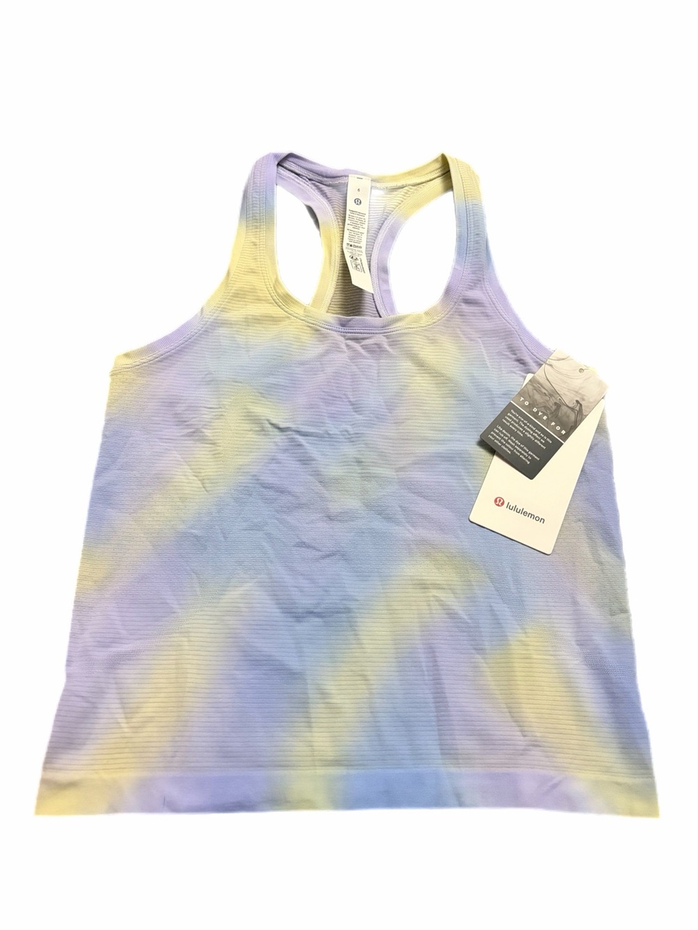 NWT Lululemon Swiftly Tech Racerback Tank 2.0 Waist Psychedelic Wash Lavender 6